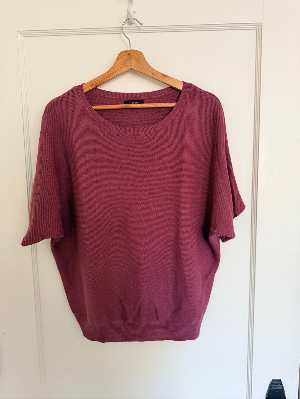 Quince Cotton / Cashmere Linkstitch Dolman Sleeve Sweater - Crushed Berry - S